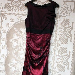 Le Chateau Burgundy Silk Evening / Formal Dress
